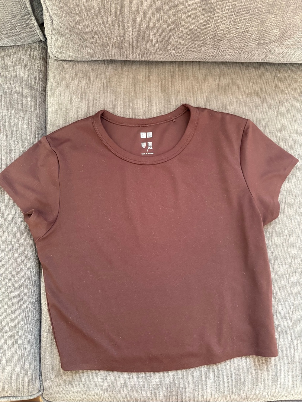 Uniqlo Women’s Crewneck Airism Short Sleeve Tee - Brown, Sz S